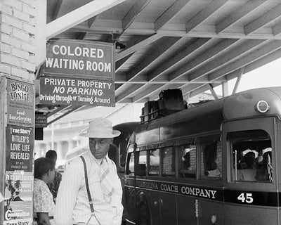 Segregated Bus Stop Durham North Carolina 1940 by McMahan Photo Archive