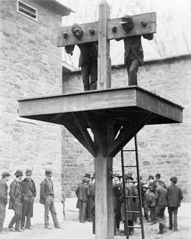 African American Men, Delaware Pillory and Whipping Post, 1889 - McMahan Photo Archive by Samuel M. Fox