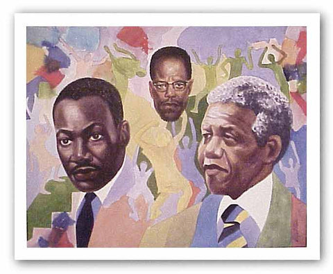 MLK, Malcolm X, and Nelson Mandela by Clifford Hobbs