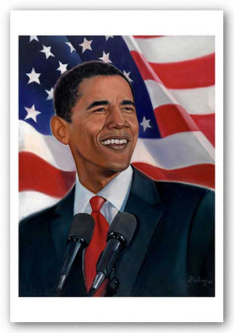 Obama, American Flag by Sterling Brown