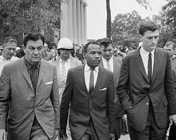 James Meredith First African American Student at University of Mississippi with US Marshals 1962 by McMahan Photo Archive