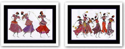 Three Dancers and Gold Ribbon-Calabash Dance Set by Augusta Asberry
