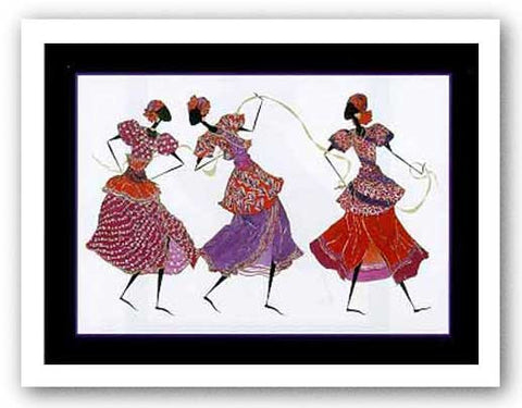 Three Dancers and Gold Ribbon by Augusta Asberry