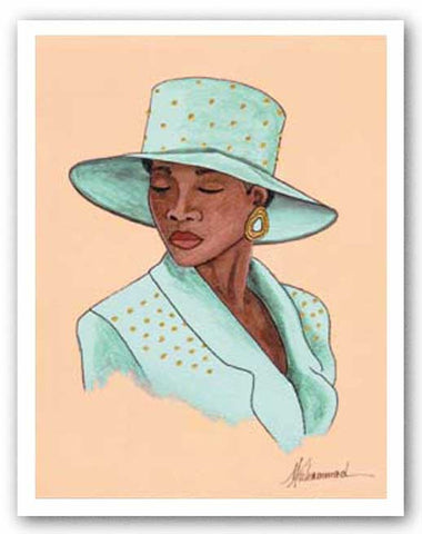 Hattitude - Lady in Pale Green by Marcella Hayes Muhammad